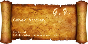 Geher Vivien névjegykártya